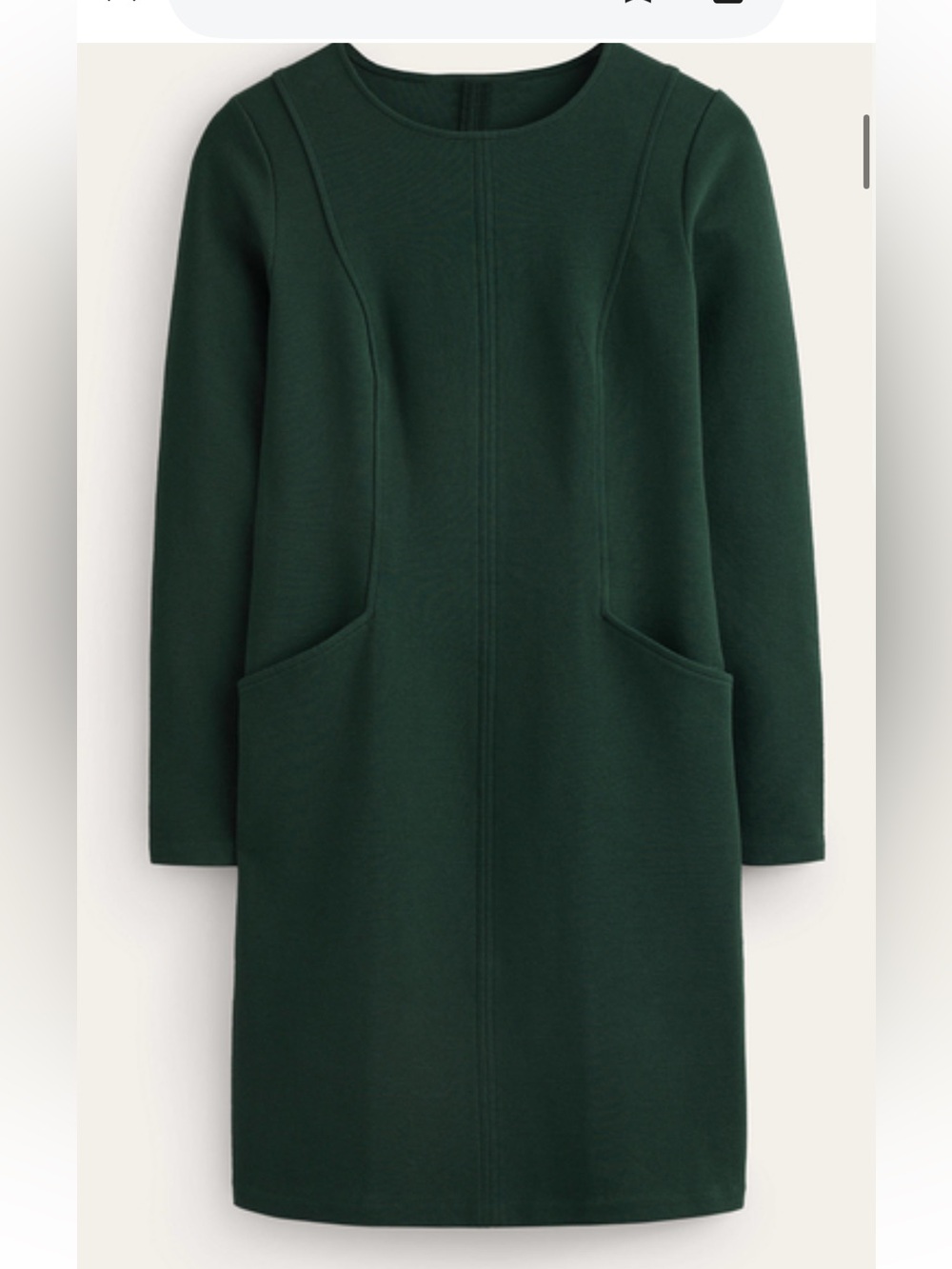 Boden Ellen Ottoman Dress Ribbed Shift Dress in Chatsworth Green - Size 16-18R